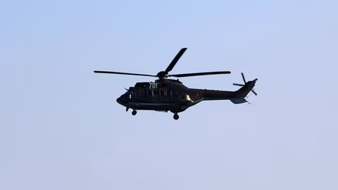 Военен хеликоптер "Кугър" гаси пожар край Рилския манастир