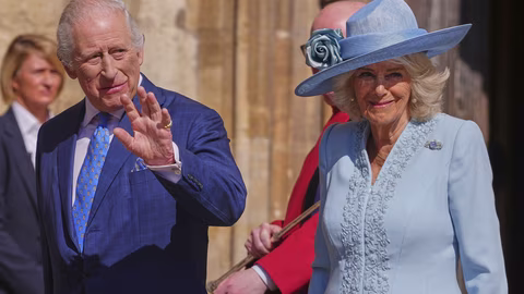 Крал Чарлз и семейството му на великденска литургия в Уиндзор